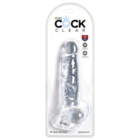 King Cock Clear Realistic Cock with Balls