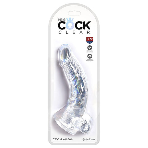 King Cock Clear Realistic Cock with Balls