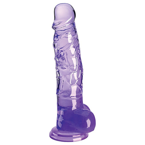 King Cock Clear 8 Inch Realistic Dong with Balls