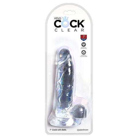 King Cock Clear Realistic Cock with Balls