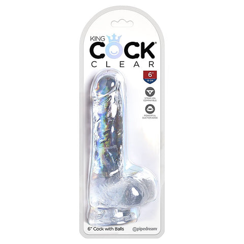 King Cock Clear Realistic Cock with Balls