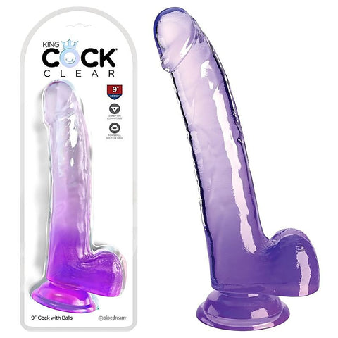 King Cock Clear Suction Cup Base Dildo with Balls