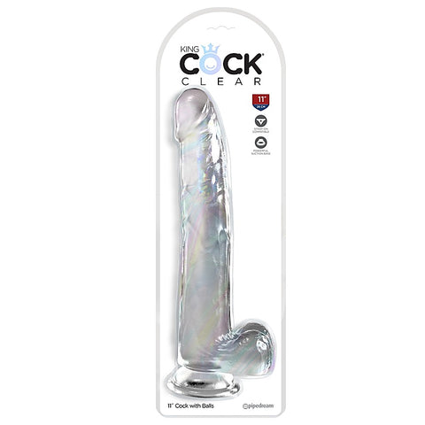 King Cock Clear Suction Cup Base Dildo with Balls
