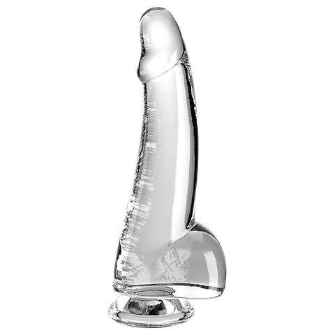 King Cock Clear Suction Cup Base Dildo with Balls