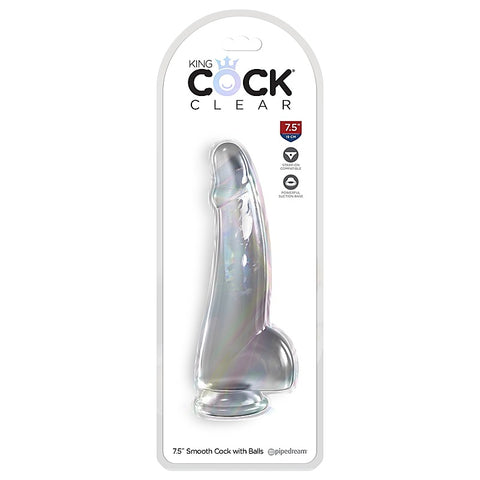 King Cock Clear Suction Cup Base Dildo with Balls