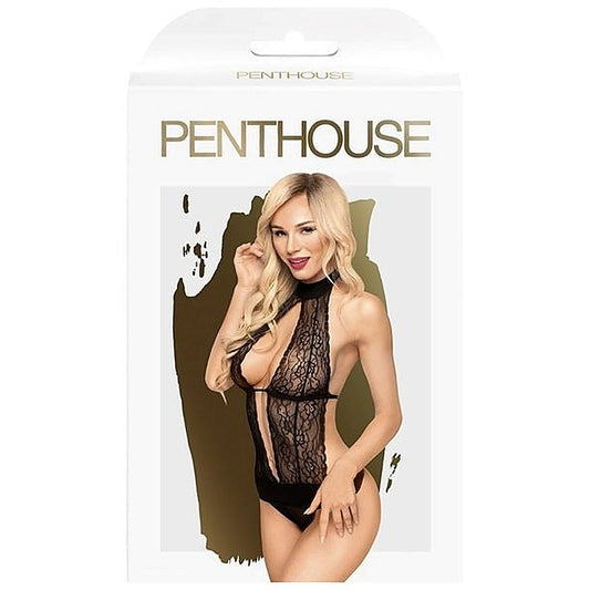 High-Neck Keyhole Playsuit by Penthouse Lingerie