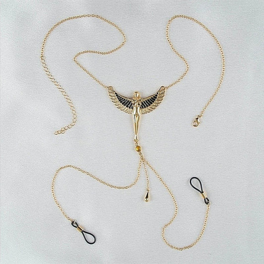 Breast Necklace The Breath Of Isis Gold by Sylvie Monthule
