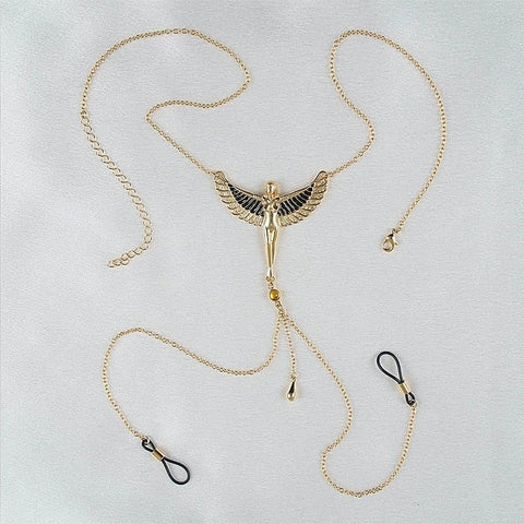 Breast Necklace The Breath Of Isis Gold by Sylvie Monthule
