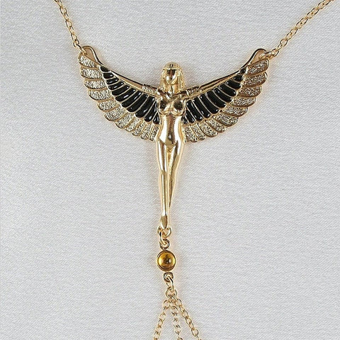 Breast Necklace The Breath Of Isis Gold by Sylvie Monthule