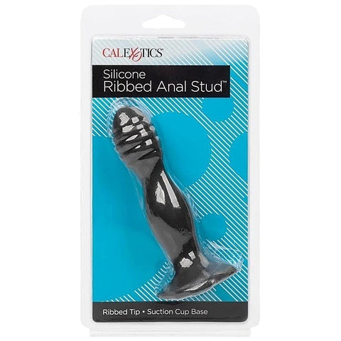 Silicone Ribbed Suction Cup Anal Plug by California Exotics