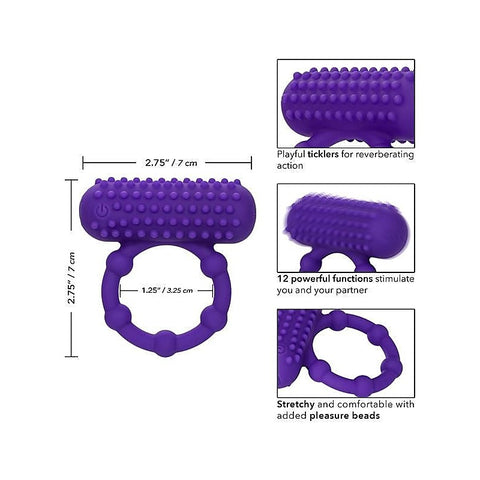Silicone 12 Functions Rechargeable 5 Bead Maximus Cock Ring