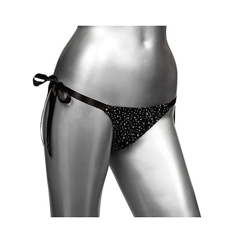 Radiance Side-Tie Rhinestone Mesh Panties