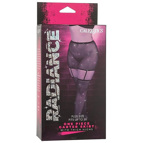 Radiance One Piece Plus Size Garter Skirt With Thigh Highs