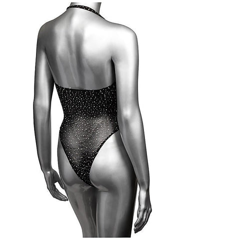 Radiance Deep V Rhinestone Mesh Bodysuit