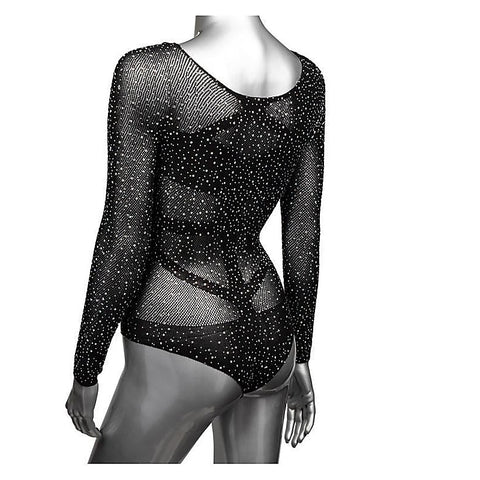 Radiance Long Sleeve Mesh Bodysuit With Thong