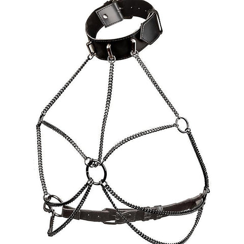 Euphoria Collection Multi Chain Fetish Collar Harness