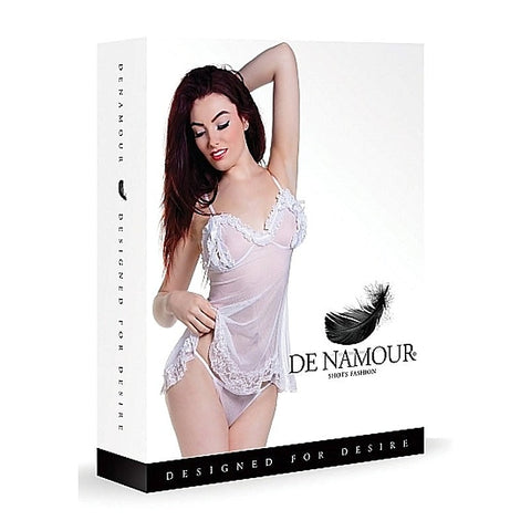 De Namour White Babydoll and G-String by Shots Toys