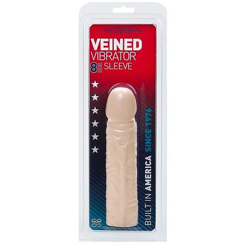 Veined Vibrator 8 Inch Penis Sleeve by Doc Johnson