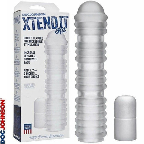 Xtend It Ribbed Frost Penis Extender Kit by Doc Johnson