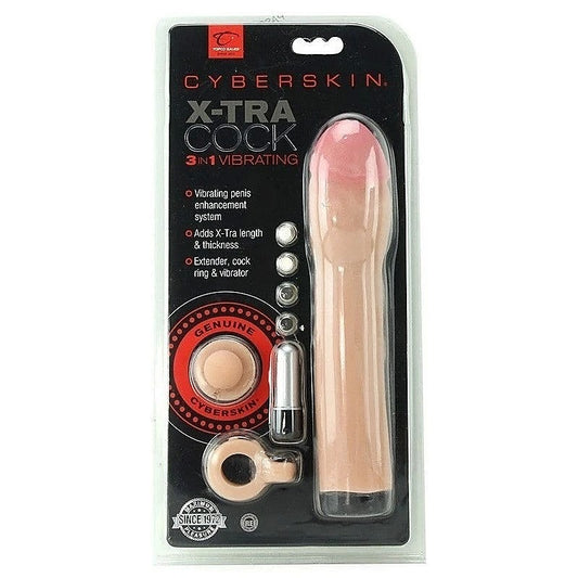 EXTRA Cock Cyberskin 3-in-1 Vibrating by Topco