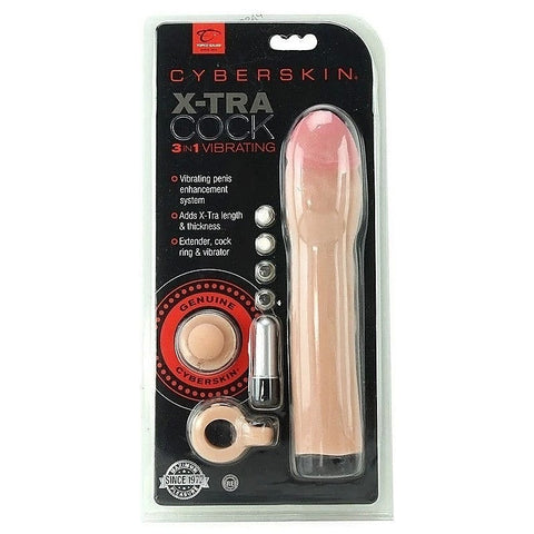 EXTRA Cock Cyberskin 3-in-1 Vibrating by Topco
