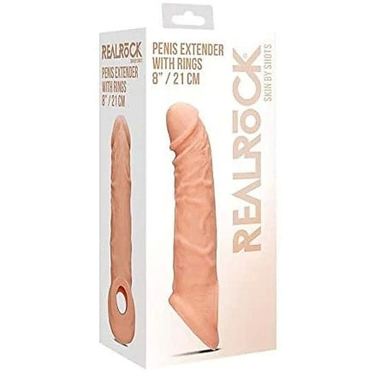 RealRock 8 Inch Penis Extender with Rings by Shots Toys