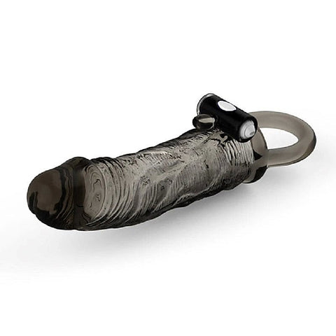 Black Warrior Veiny Vibrating Penis Sleeve by BDStyle
