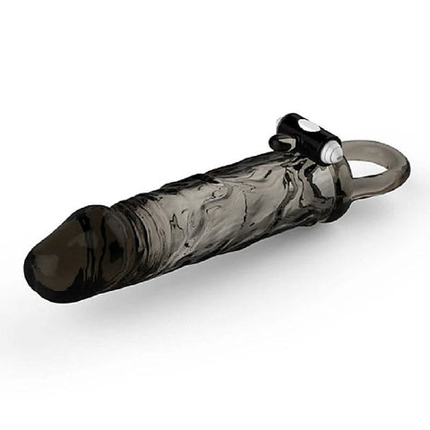 Black Warrior Thick Head Vibrating Penis Sleeve by BDStyle