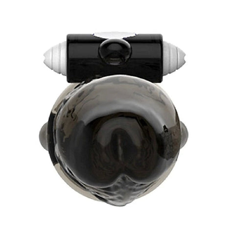 Black Warrior Thick Head Vibrating Penis Sleeve by BDStyle