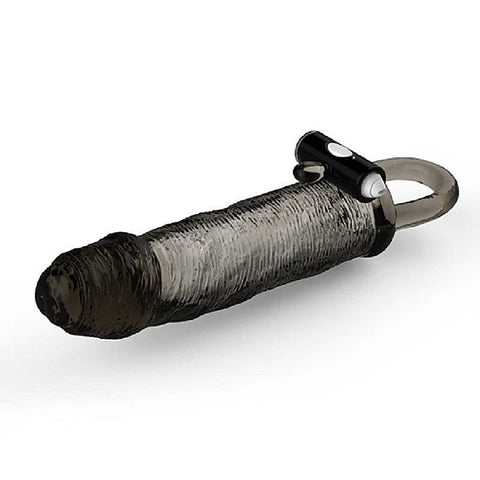 Black Warrior Uncut Vibrating Penis Sleeve by BDStyle