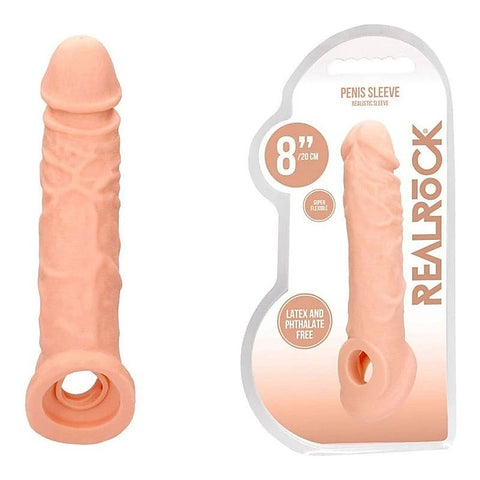 REALROCK 8'' Realistic Penis Extender with Cock Ring