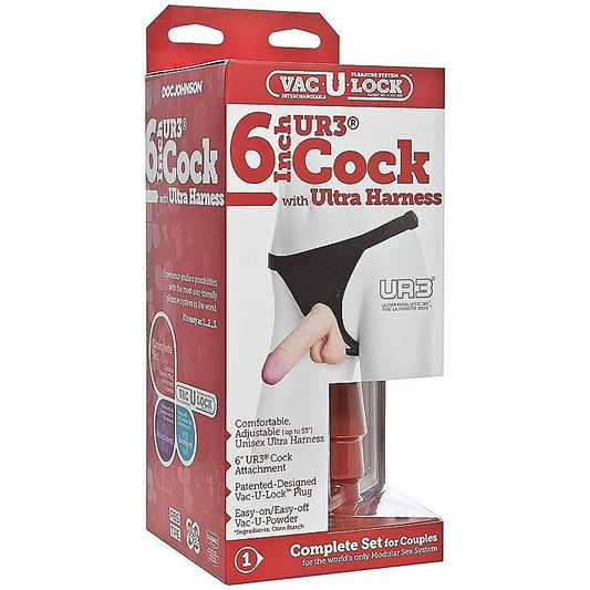 Vac-U-Lock 6 Realistic Cock with Strap-On by Doc Johnson