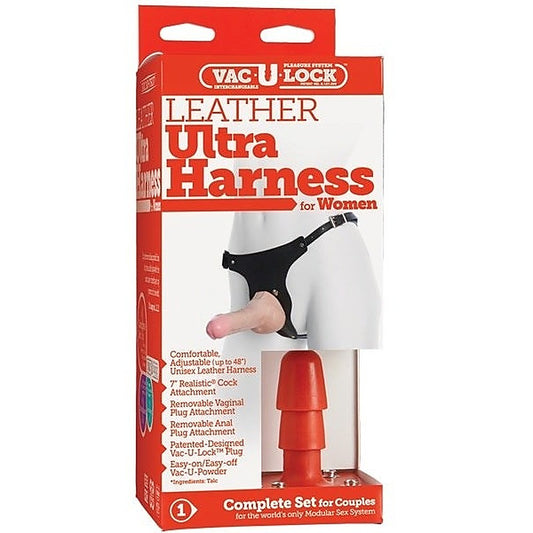 Leather Strap-On For Women by Doc Johnson