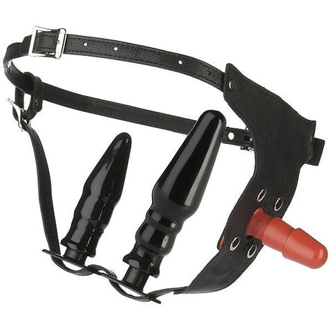 Leather Strap-On For Women by Doc Johnson