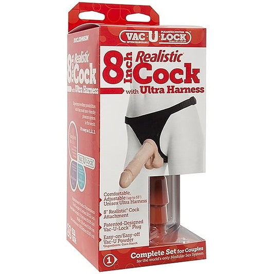 Vac-U-Lock Set 8" Realistic Ultra Harness by Doc Johnson