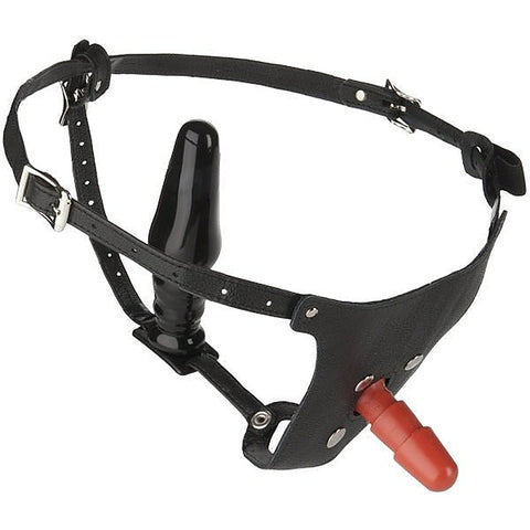 Vac-U-Lock Leather Strap-On for Men by Doc Johnson