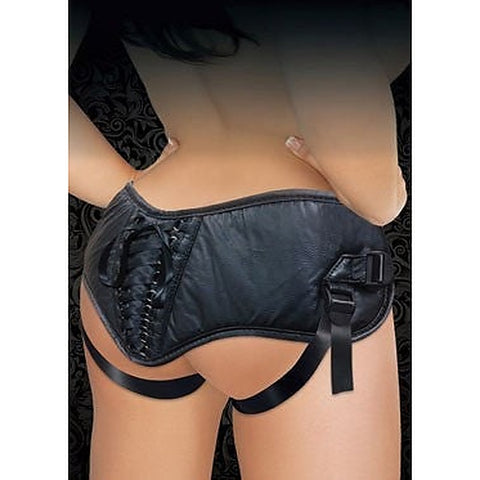 Plus Size Black PVC Corsette Strap-On by Sportsheets