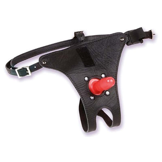 Vac-U-Lock Leather Strap-On with Plug by Doc Johnson