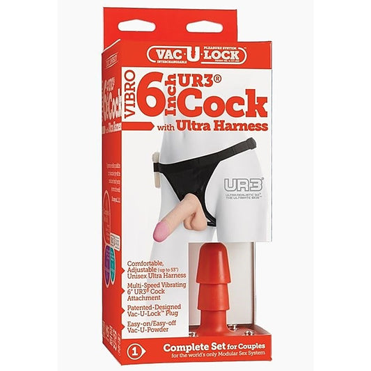 Vac-U-Lock Vibrating 6" UR3 Cock by Doc Johnson