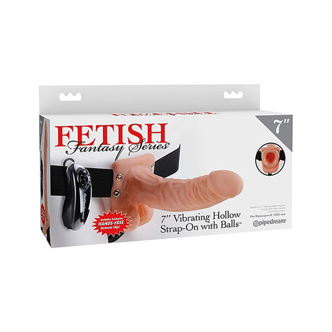 Fetish Fantasy 7 Inch Vibrating Hollow Strap-On with Ball