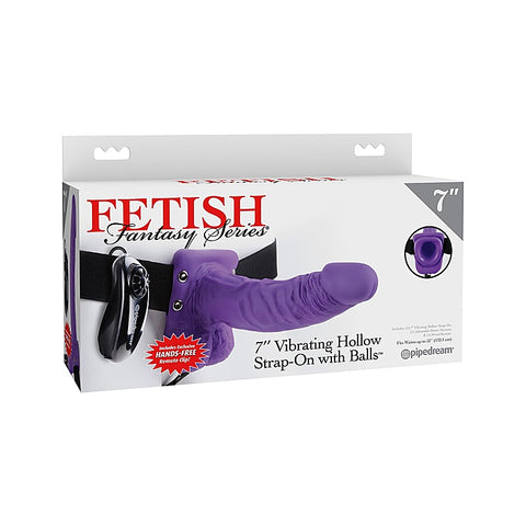 Fetish Fantasy 7 Inch Vibrating Hollow Strap-On with Ball