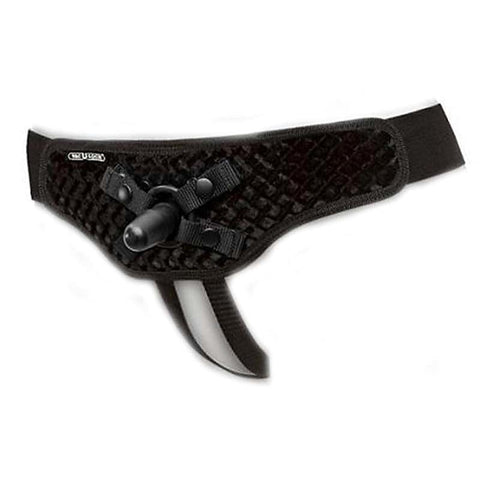 Vac-U-Lock Crotchless Velvet Harness with Plug