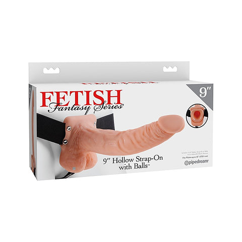 Fetish Fantasy 9 Inch Hollow Strap-On Dildo With Balls