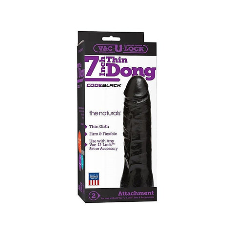 Vac-U-Lock Code Black 7" Thin Dong by Doc Johnson
