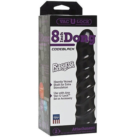 Vac-U-Lock Code Black 8 Inch Raging Hard-Ons Dong