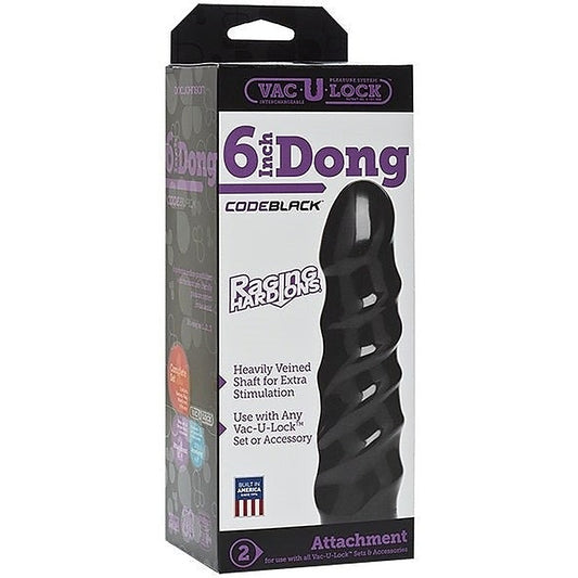 Vac-U-Lock Code Black 6 Inch Raging Hard-Ons Dong