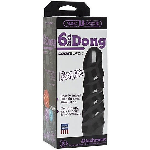 Vac-U-Lock Code Black 6 Inch Raging Hard-Ons Dong