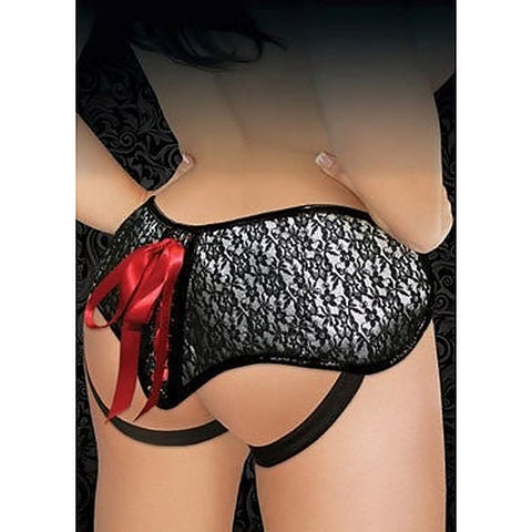 Plus Size Grey & Black Lace Corsette Strap-On by Sportsheets