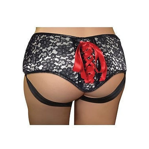 Plus Size Grey & Black Lace Corsette Strap-On by Sportsheets