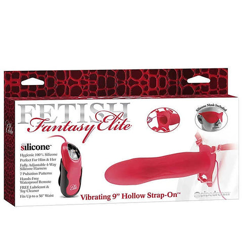 Fetish Fantasy Elite 9 Inch Vibrating Hollow Strap-On Dildo